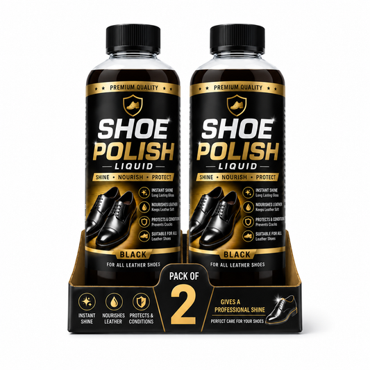 Premium Shoe Polish Liquid – Black (Pack of 2)