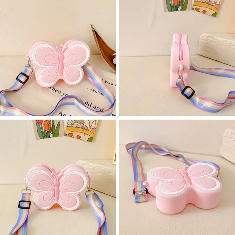 Portable Cute Phone Sling Bag Small Casual Utility Bag Popillon Cartoon Crossbody Purse Mini Mobile Pouch Picnic Bags Kids for School, College and Office
